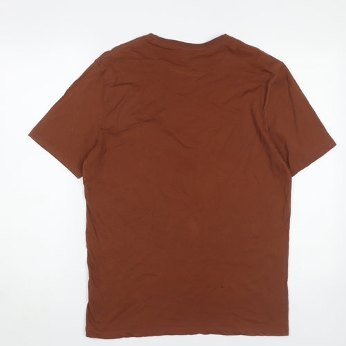 Reiss Men's Brown Cotton T-Shirt - Medium