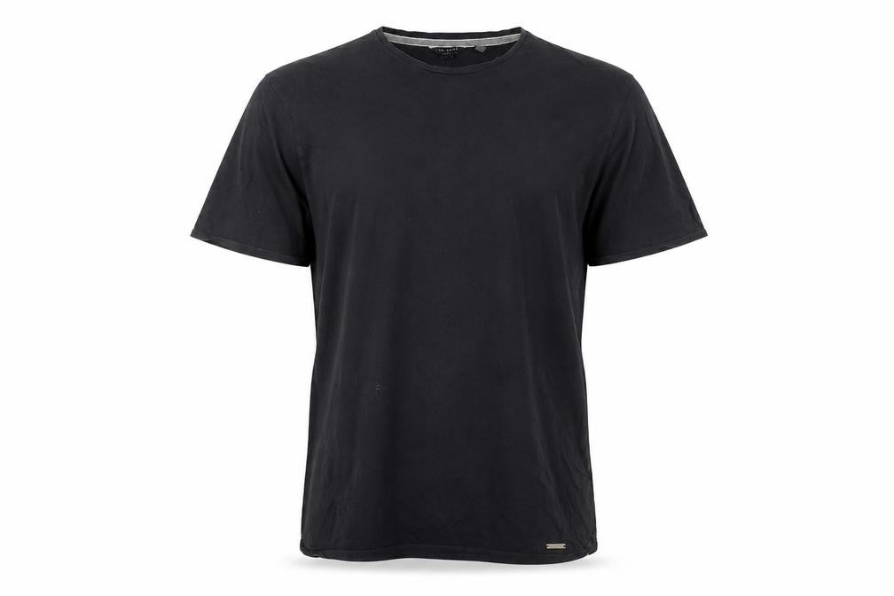 Front view of Ted Baker Men's Black Cotton Crew Neck T-Shirt