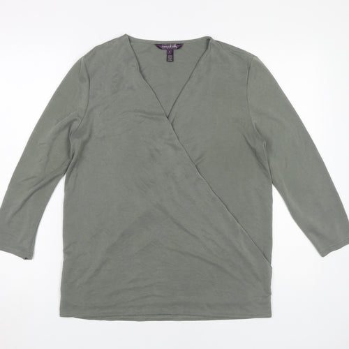 Long Tall Sally Women's Green Wrap Top - Size S