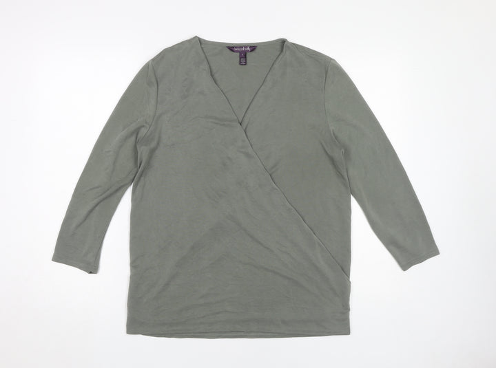 Long Tall Sally Women's Green Wrap Top - Size S