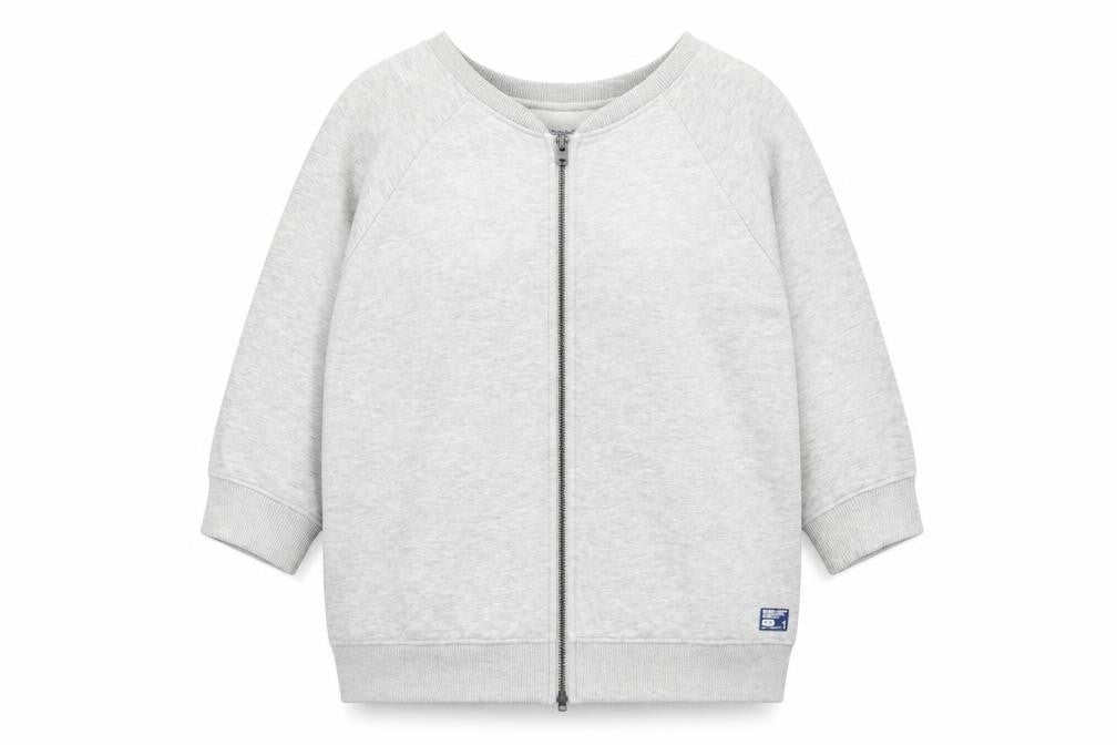 Front view of Superdry Women's Grey Sweatshirt, size S, Full Zip