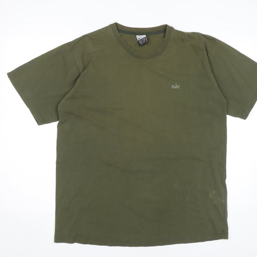 Nike Men's Green XL T-Shirt, Cotton Crew Neck