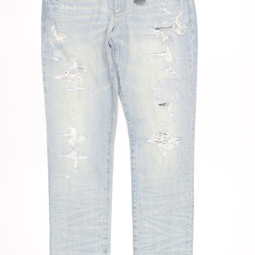 Abercrombie & Fitch Women's Blue Distressed Jeans