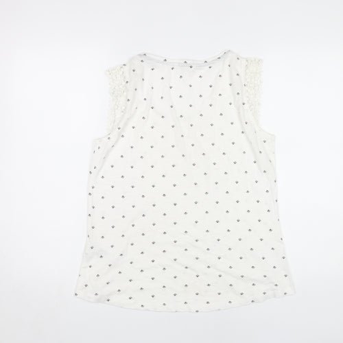 White Stuff Women's White Crochet Tank Top Size 12
