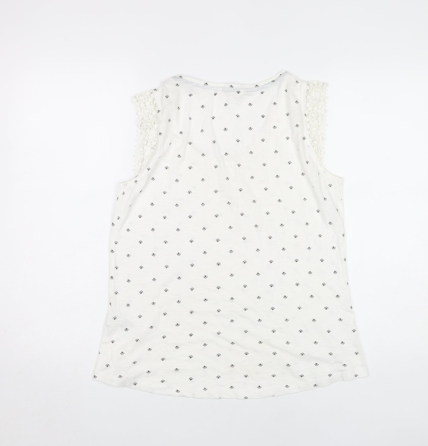 White Stuff Women's White Crochet Tank Top Size 12