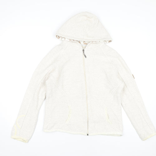 Weird Fish Women's Ivory Hooded Jacket Size S Casual Knit