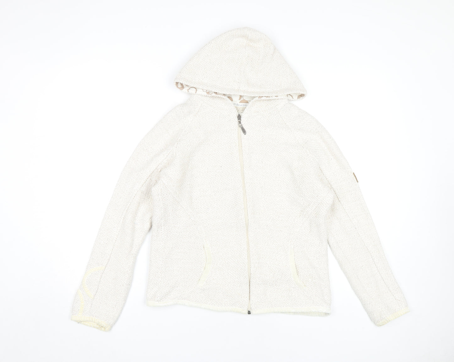 Weird Fish Women's Ivory Hooded Jacket Size S Casual Knit