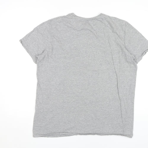 Jack & Jones Men's Grey XL T-Shirt, Short Sleeve, Logo Accent
