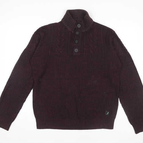 Kangol Purple Men's XL Henley Jumper