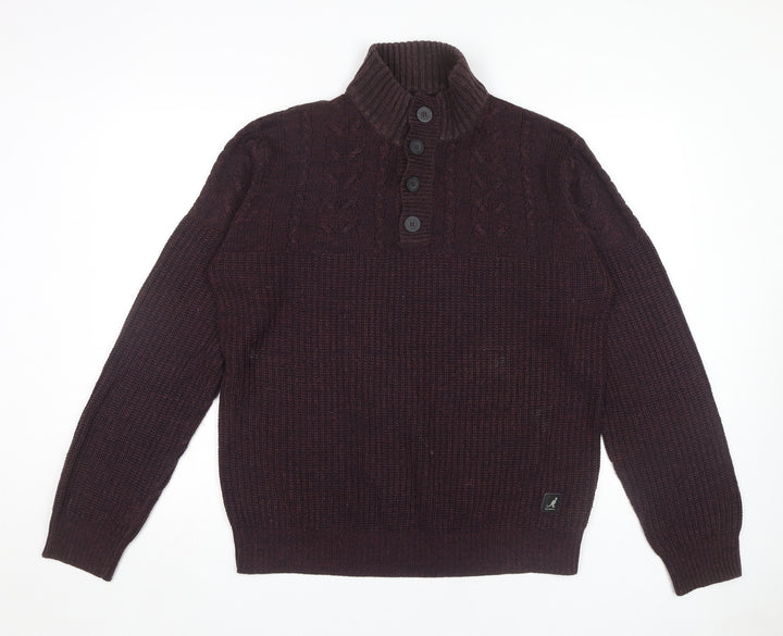 Kangol Purple Men's XL Henley Jumper