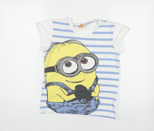 Front view of Despicable Me Minions XS Teens Nightshirt White/Blue