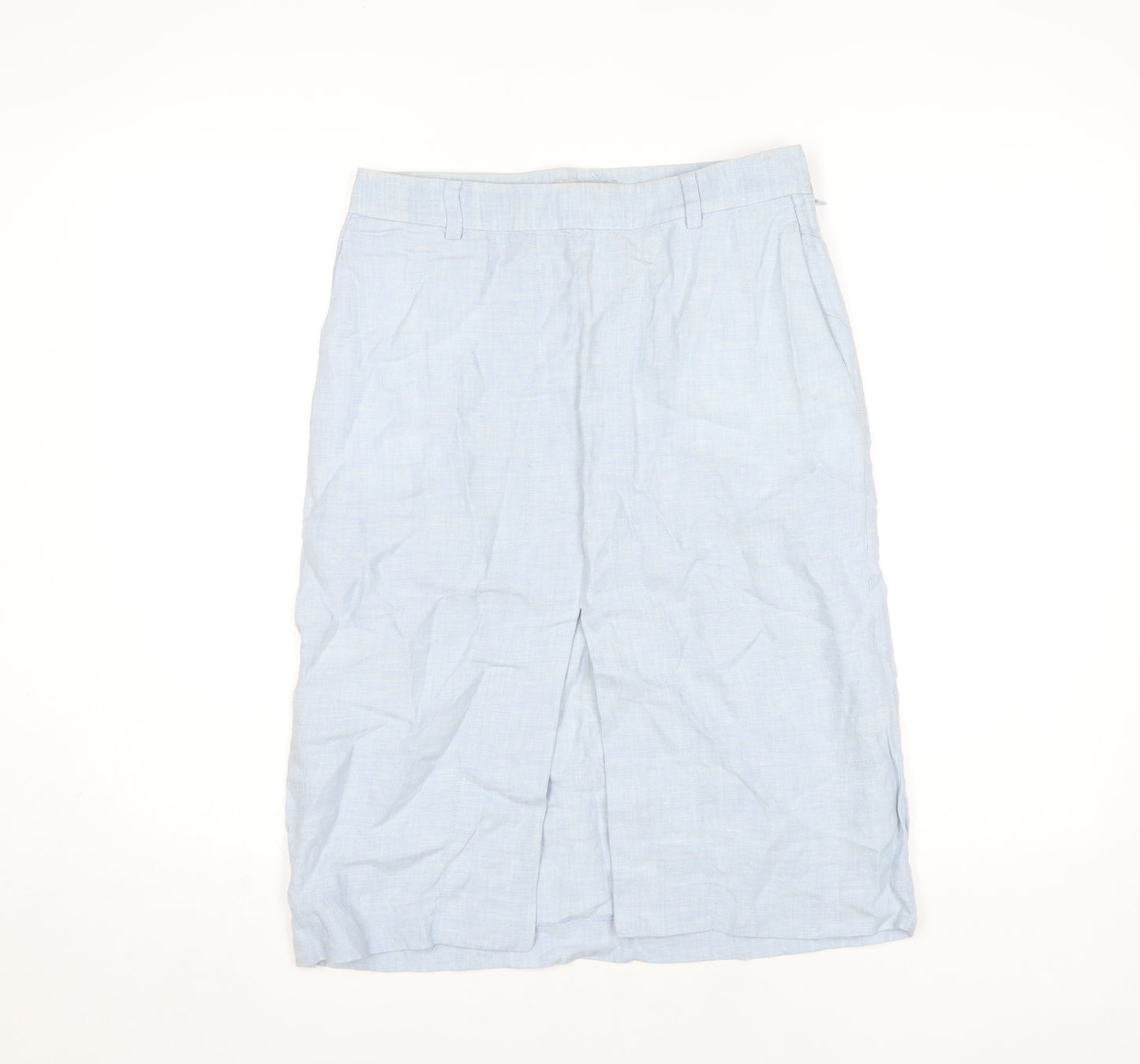 Farhi Women's Blue Linen Skirt Size 8