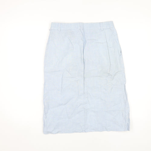 Farhi Women's Blue Linen Skirt Size 8