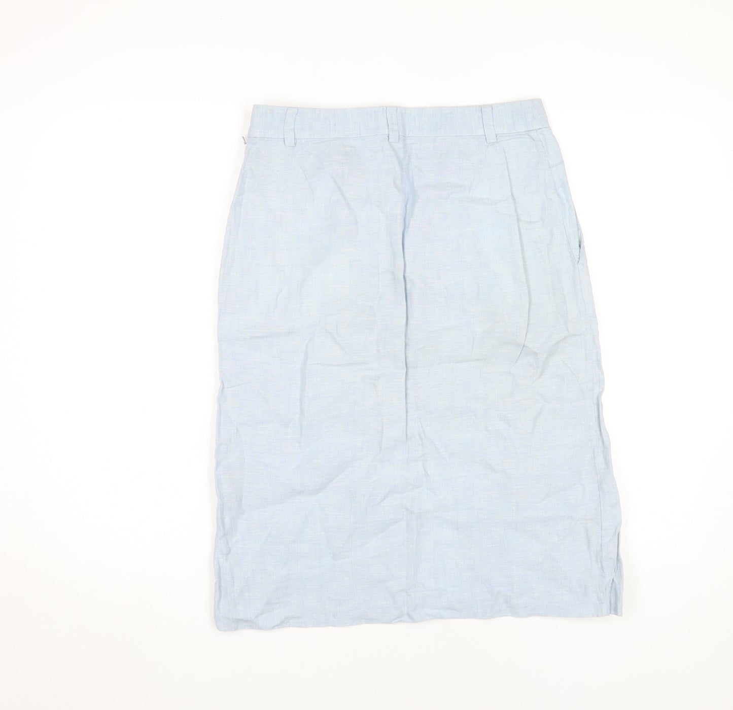 Farhi Women's Blue Linen Skirt Size 8