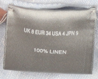 Farhi Women's Blue Linen Skirt Size 8