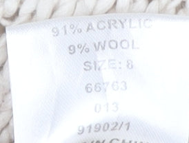 SoulCal & Co Womens Beige V-Neck Knit Pullover Jumper Size 8