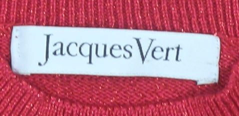Jacques Vert Women's Red Basic Mock Neck T-Shirt L