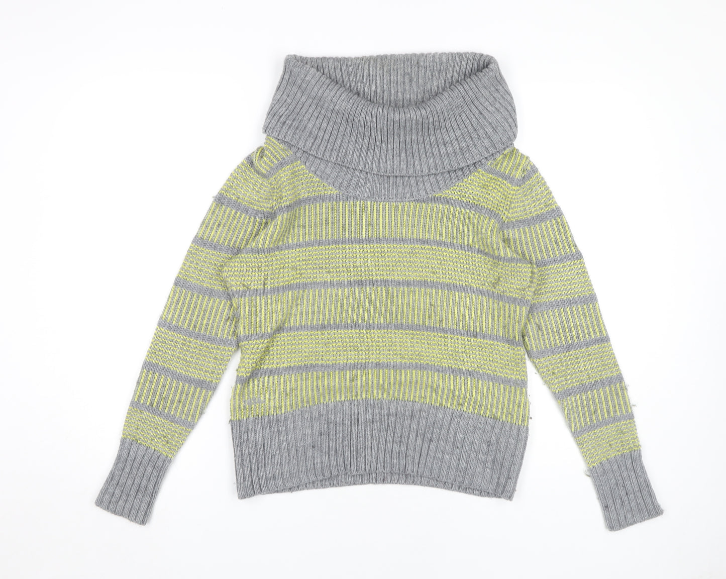 Fat Face Women's Grey Green Cowl Neck Pullover Jumper 12