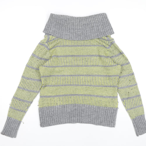 Fat Face Women's Grey Green Cowl Neck Pullover Jumper 12