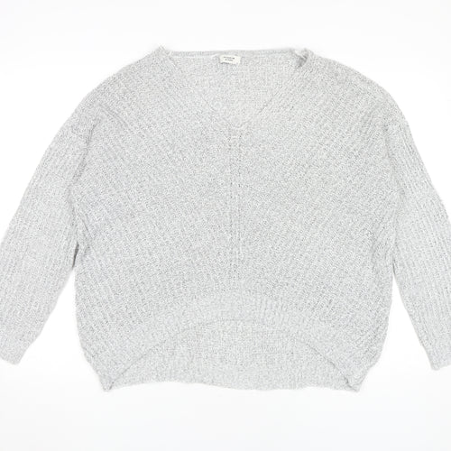 Jacqueline de Yong Women's Grey XL Chunky Pullover Jumper