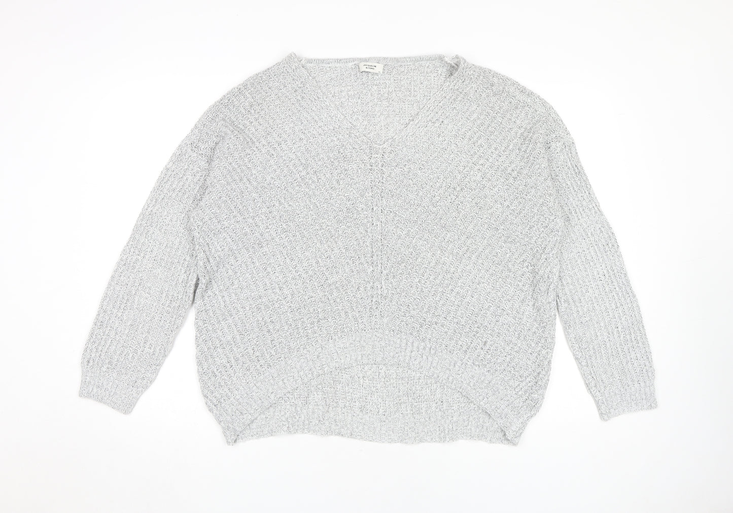 Jacqueline de Yong Women's Grey XL Chunky Pullover Jumper