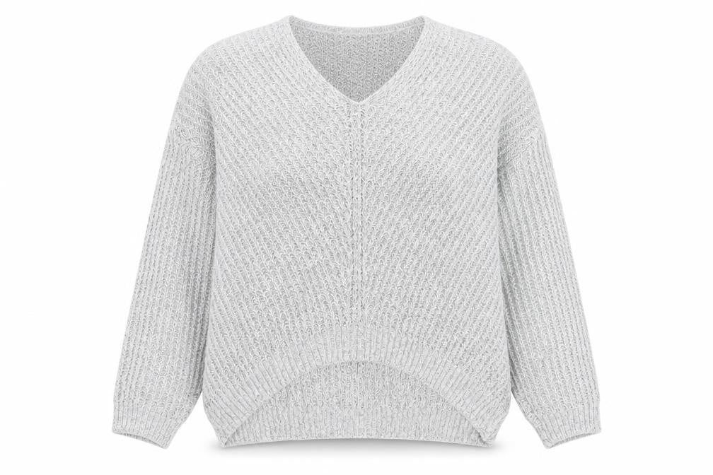 Front view of Jacqueline de Yong Women's Grey XL Chunky jumper