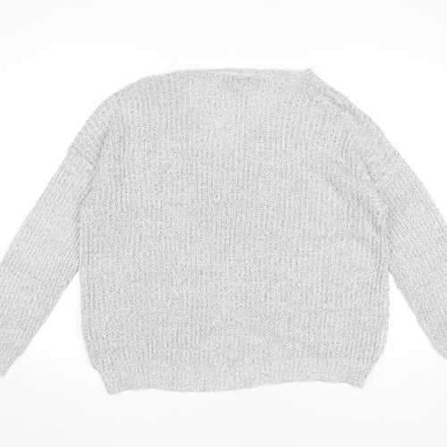 Jacqueline de Yong Women's Grey XL Chunky Pullover Jumper
