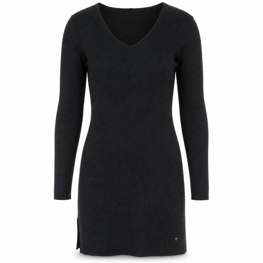 Front view of Firetrap Women's Black V-Neck Knit Dress, size 10