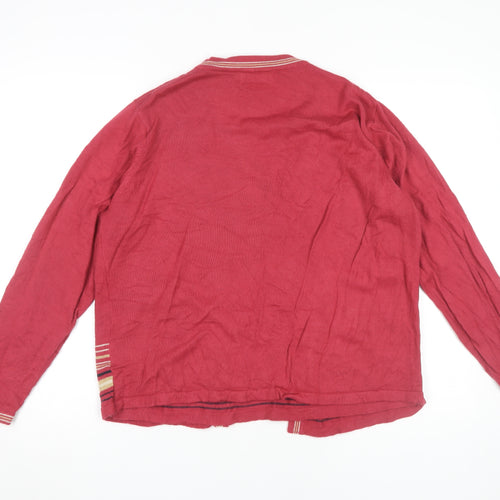 Honor Millburn Women's L Red Striped Cardigan