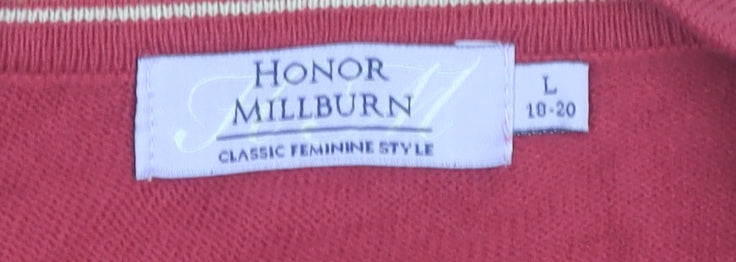 Honor Millburn Women's L Red Striped Cardigan