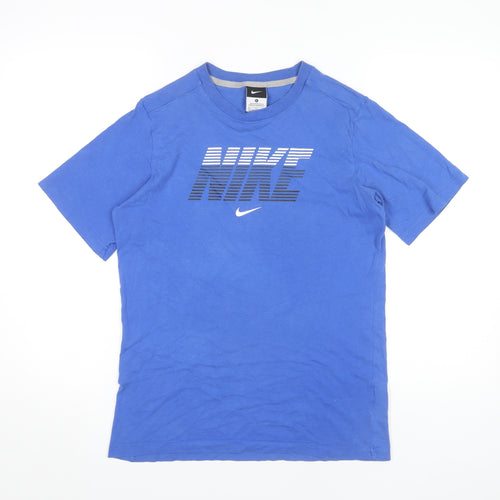 Nike Boys Blue XL Graphic Logo T-Shirt, Casual Short Sleeve