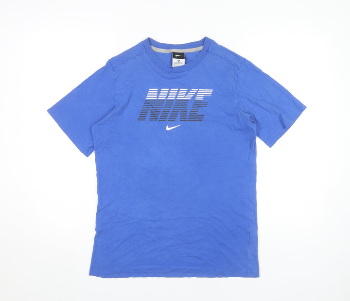 Nike Boys Blue XL Graphic Logo T-Shirt, Casual Short Sleeve