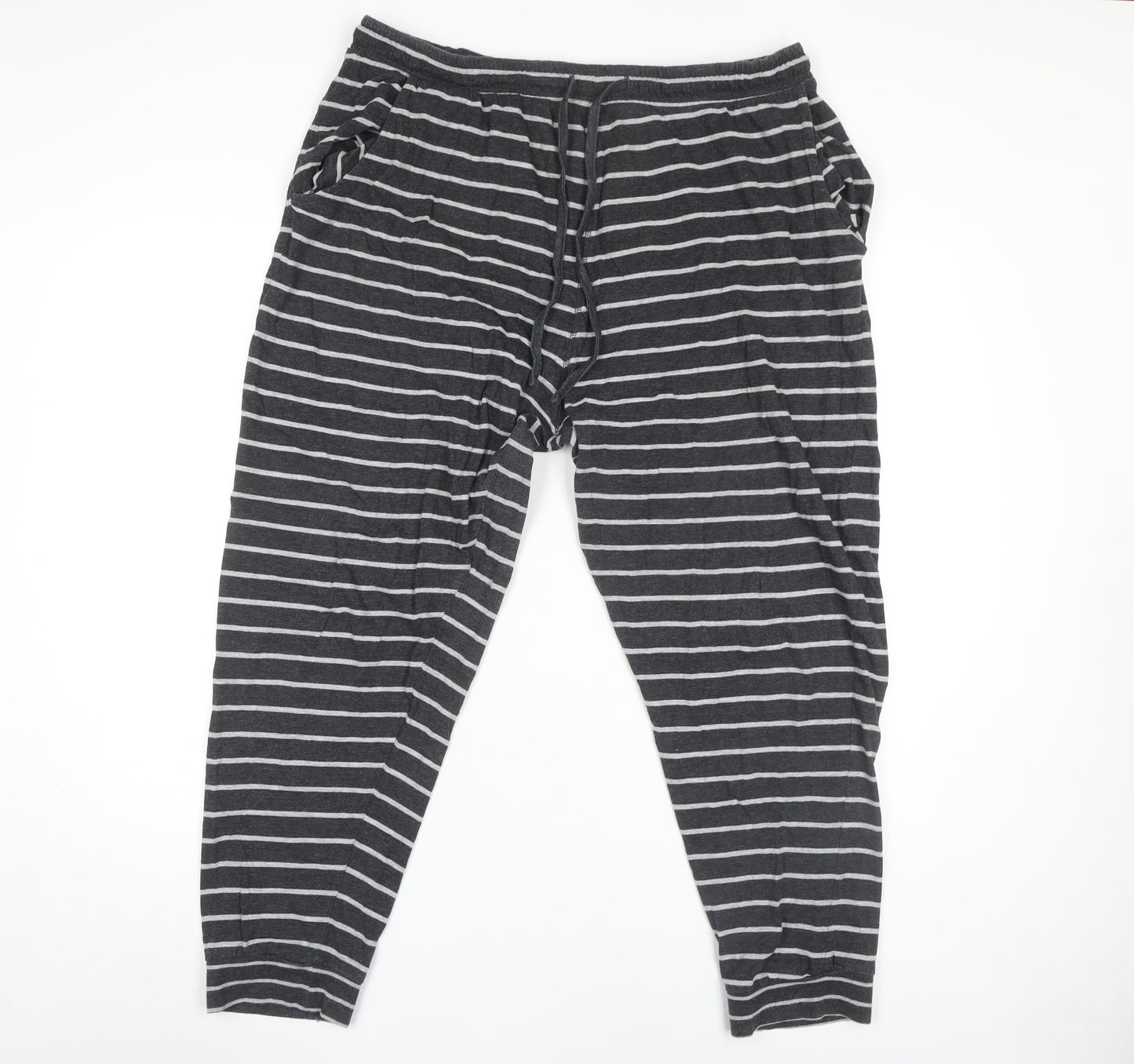 Fat Face Women's Grey Striped Lounge Pants Size 16
