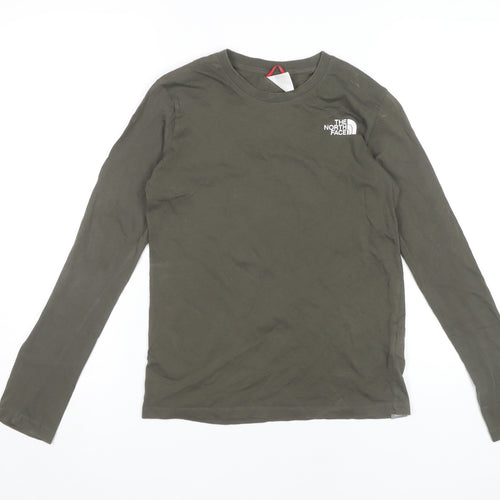 The North Face Boys Green Long Sleeve T-Shirt Size L