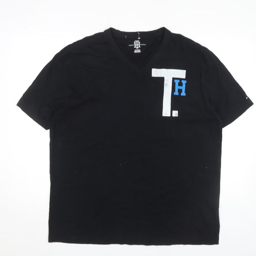 Tommy Hilfiger Men's Black XLT V-Neck T-Shirt