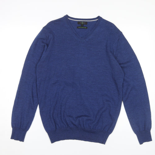 Jasper Conran Men's Blue V-Neck Pullover Jumper S