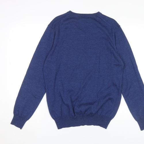 Jasper Conran Men's Blue V-Neck Pullover Jumper S