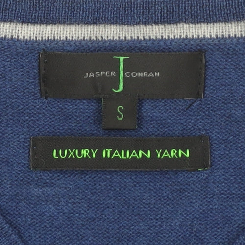 Jasper Conran Men's Blue V-Neck Pullover Jumper S