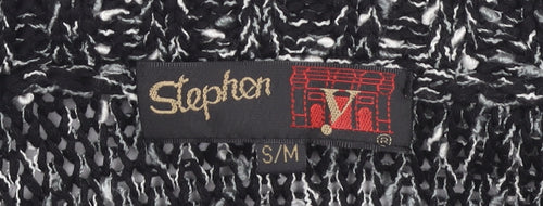 Stephen Women’s Black Cardigan Knit Open Ruffle S
