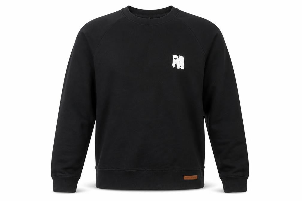 Front view of White Bear Co. Men's Black Pullover Logo Sweatshirt L