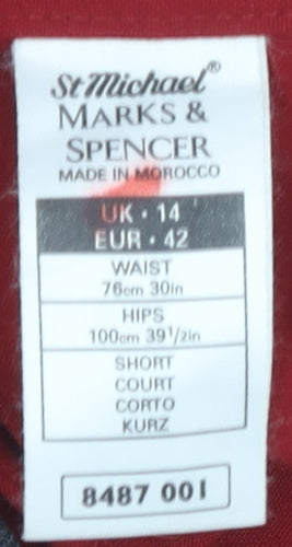 Marks and Spencer Women's Red Trousers, Size 14