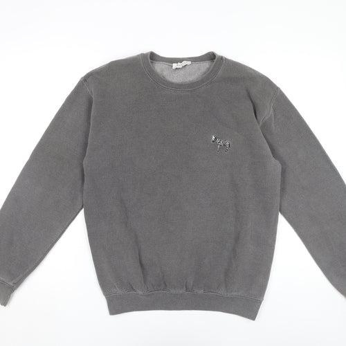 Topshop Women’s Grey Crew Neck Pullover Sweatshirt S