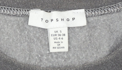Topshop Women’s Grey Crew Neck Pullover Sweatshirt S