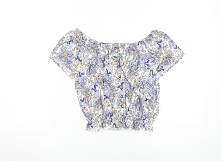 Women's Multicoloured Cropped Blouse XS Casual Paisley