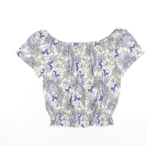 Women's Multicoloured Cropped Blouse XS Casual Paisley