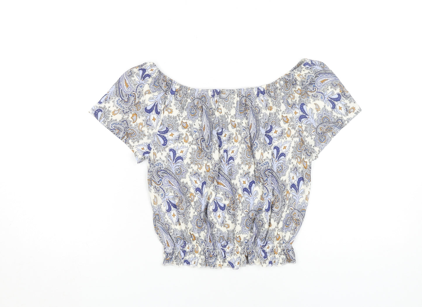 Women's Multicoloured Cropped Blouse XS Casual Paisley