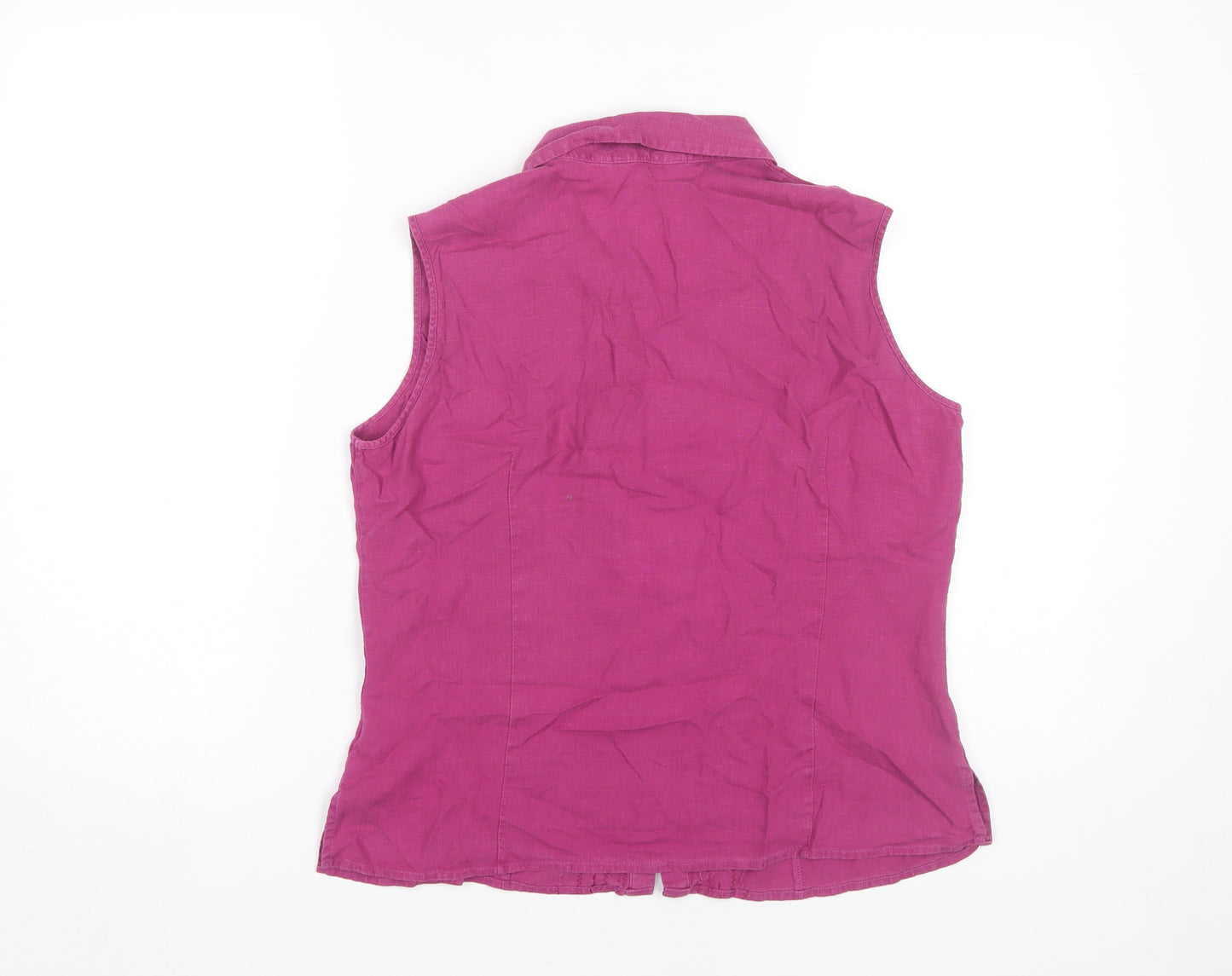 Marks & Spencer Women's Purple Button-Up Top - Size 14