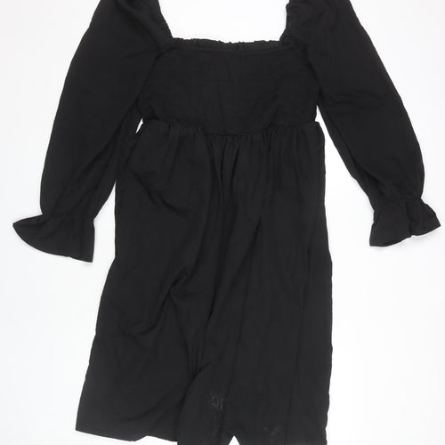 Boohoo Women’s Black Long Sleeve Square Neck Dress
