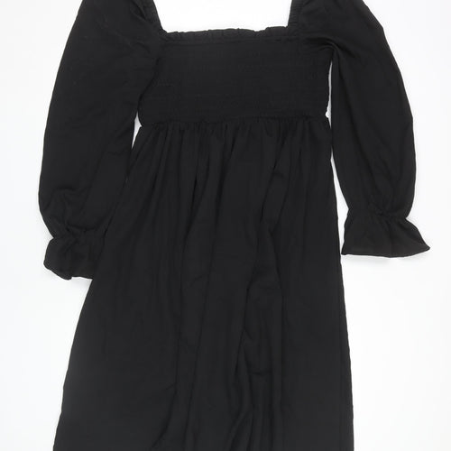 Boohoo Women’s Black Long Sleeve Square Neck Dress