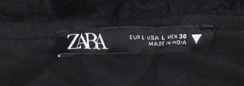 Zara Black Off Shoulder Cotton Dress, Size 12